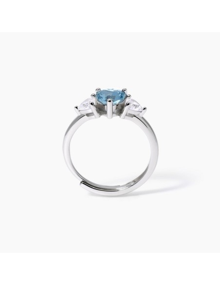 Anillo ajustable de plata 925 con diseño de estrella y circonitas - Mabina Gioielli