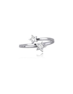 Anillo de plata con estrellas y circonitas transparentes 2