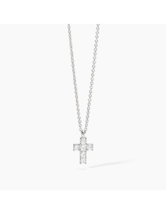 Colgante de plata con cruz de circonitas transparentes 2
