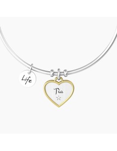 Pulsera rígida Kidult ES732228 “Tía te quiero” – Corazón de acero 316L con cristal 2