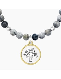 Pulsera elástica Kidult ES732226 “Árbol – Family” en acero y ágata 2