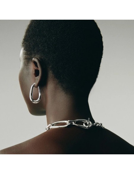 Pendientes criolla ABBESSES plateados – Minimalismo con estilo | Agatha París