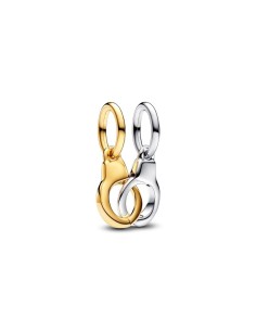 Charm Colgante Divisible en plata de ley y con un recubrimiento en oro de 14k Esposas que se abren