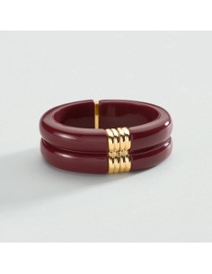 Pulsera esclava ROYAL burdeos y dorado – Color y elegancia con estilo parisino | Agatha París