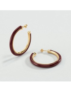 Pendientes criolla ROYAL burdeos y dorado – Sofisticación con color | Agatha París