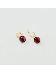 Pendientes criolla ROYAL burdeos y dorado – Color sofisticado con esencia parisina | Agatha París 2