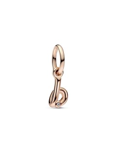 Charm Colgante con un recubrimiento en oro rosa de 14k Alfabeto Letra Minúscula B