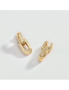 Pendientes criolla HAUSSMANN dorados – Geometría refinada con estilo parisino | Agatha París