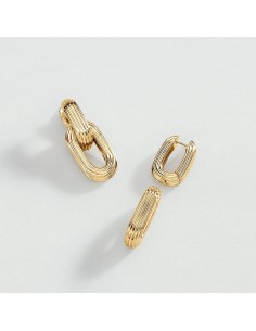 Pendientes criolla HAUSSMANN dorados – Geometría refinada con estilo parisino | Agatha París 2