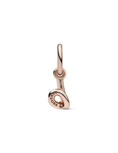 Charm Colgante con un recubrimiento en oro rosa de 14k Alfabeto Letra Minúscula B 2
