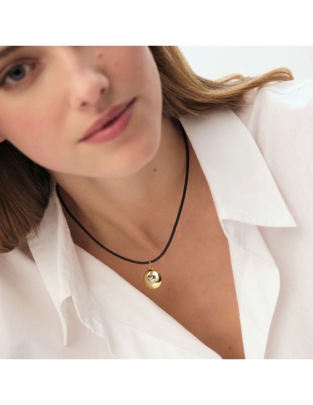 Colgante HUELLA bicolor dorado y plateado – Estilo personalizable y moderno | Agatha París
