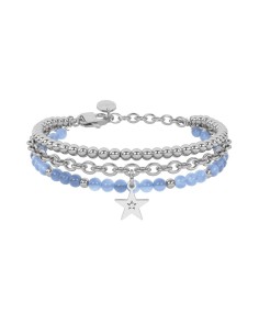 Pulsera Kidult Style 53 con jade azul y colgante estrella de cristal — ajustable 16‑19 cm 2