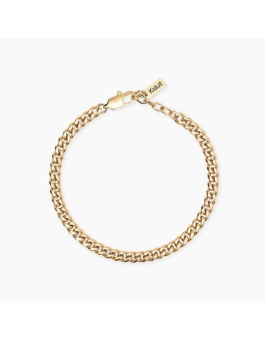 Pulsera Kidult Style 04 dorada en acero 316L, cadena gourmette regulable
