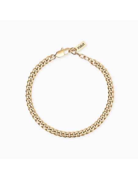 Pulsera Kidult Style 04 dorada en acero 316L, cadena gourmette regulable