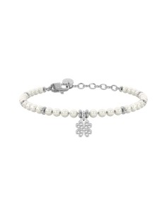 Pulsera Kidult Style 34 con perlas de concha y trébol de cristales ajustable 16‑19 cm 2