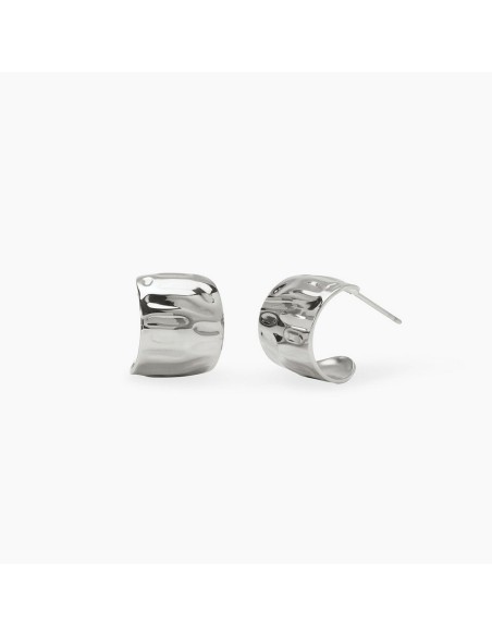 Pendientes medio aro martillado acero 316L Kidult Style 09 – joyería moderna