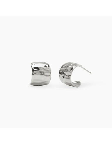 Pendientes medio aro martillado acero 316L Kidult Style 09 – joyería moderna