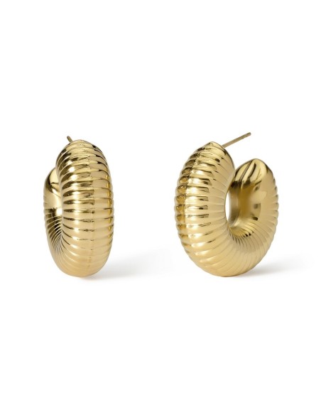 Pendientes chunky moleteados acero 316L dorado Kidult Style 09 – ref. 861021