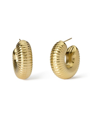 Pendientes chunky moleteados acero 316L dorado Kidult Style 09 – ref. 861021
