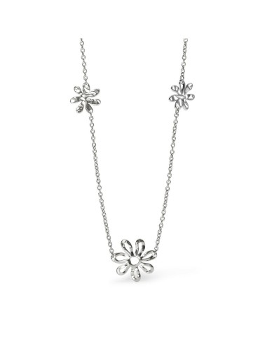 Collar largo Kidult Style 16 “Flores efecto martillado” en acero 316L – joyería femenina