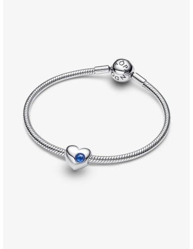 Charm Pandora “Corazón Gema Azul” Grabable en Plata de Ley – 794161C09