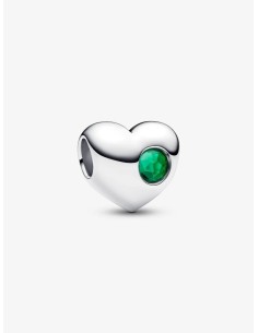 Charm Pandora Corazón Gema Verde Grabable en Plata de Ley – 794161C05