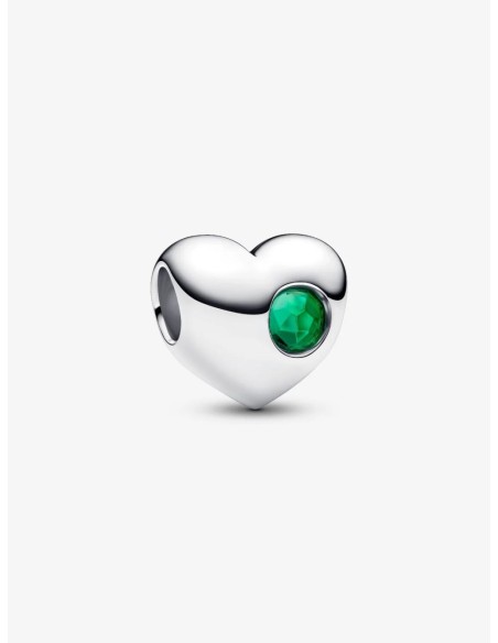 Charm Pandora Corazón Gema Verde Grabable en Plata de Ley – 794161C05