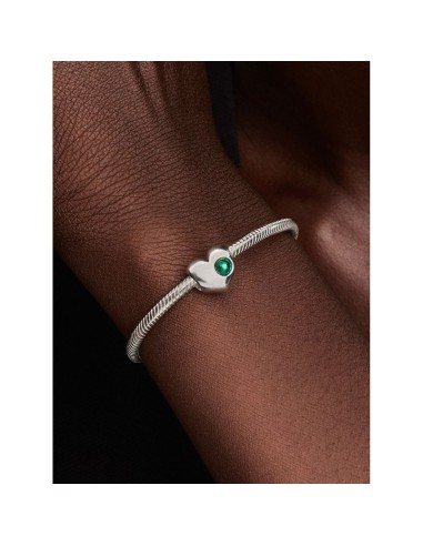 Charm Pandora Corazón Gema Verde Grabable en Plata de Ley – 794161C05