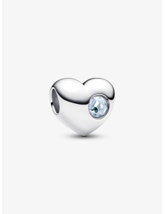 Charm Pandora Corazón Gema Aqua Azul Grabable en Plata de Ley – 794161C03