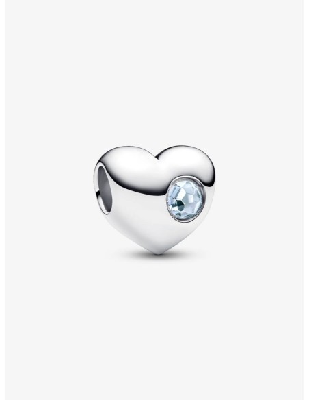 Charm Pandora Corazón Gema Aqua Azul Grabable en Plata de Ley – 794161C03
