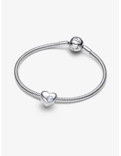 Charm Pandora Corazón Gema Aqua Azul Grabable en Plata de Ley – 794161C03 2