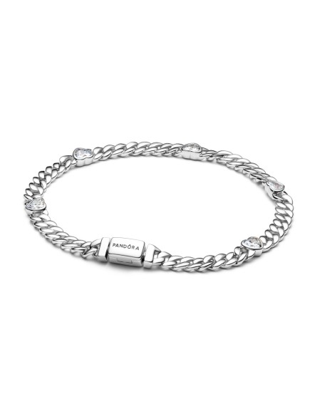 Pulsera Cadena Cubana Corazones Plata 925 – Pandora Timeless 594226C01