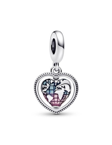 Charm Colgante en plata de ley Corazón Giratorio Familia Pandora