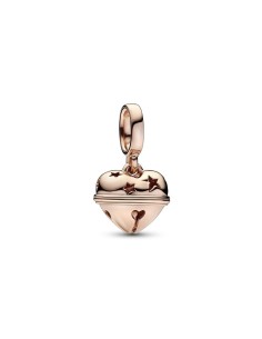 Charm Colgante con un recubrimiento en oro rosa de 14k Campana Festiva 