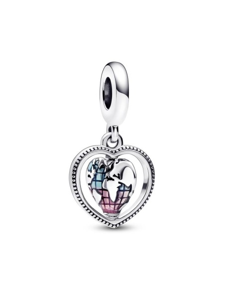 Charm Colgante en plata de ley Corazón Giratorio Familia Pandora