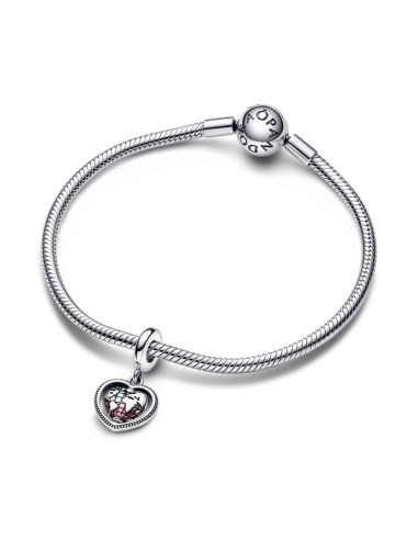 Charm Colgante en plata de ley Corazón Giratorio Familia Pandora