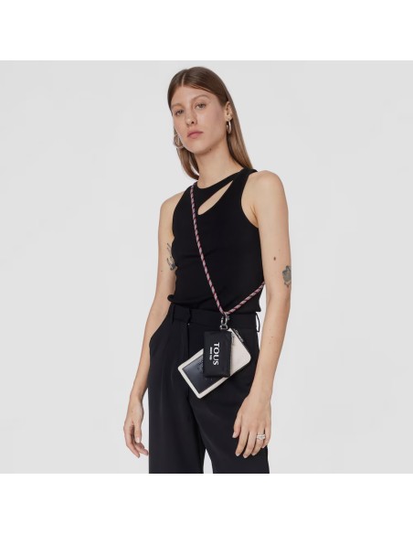 Portamóvil y mini neceser nude & negro TOUS Empire Soft – Ref. 2001584352 | Funcionalidad urbana