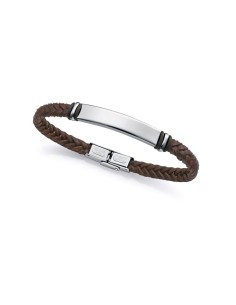 Pulsera Viceroy 15180P01011 – Acero y piel marrón para hombre