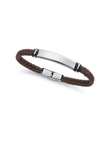Pulsera Viceroy 15180P01011 – Acero y piel marrón para hombre