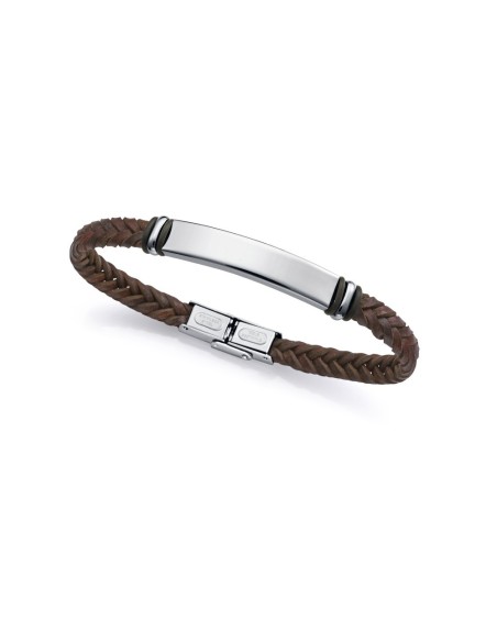 Pulsera Viceroy 15180P01011 – Acero y piel marrón para hombre