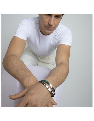 Pulsera Viceroy 15180P01011 – Acero y piel marrón para hombre