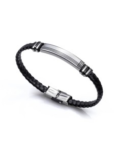 Pulsera Viceroy Fashion de acero y piel para hombre.