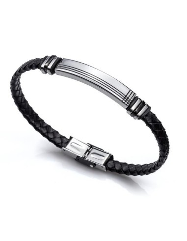 Pulsera Viceroy Fashion de acero y piel para hombre.