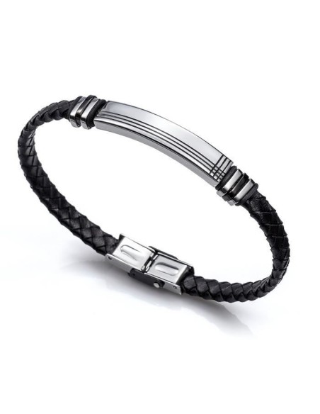 Pulsera Viceroy Fashion de acero y piel para hombre.