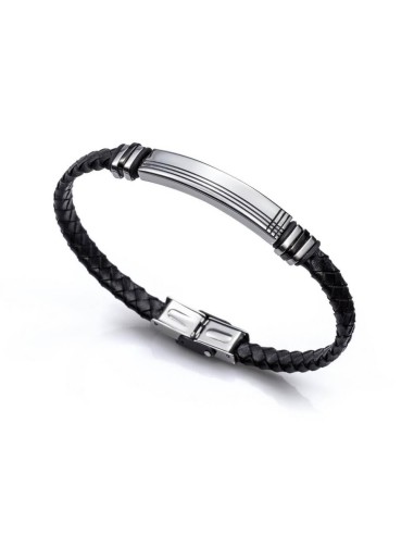 Pulsera Viceroy Fashion de acero y piel para hombre.