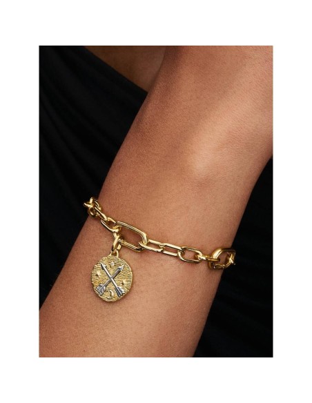 Medallón Pandora ME “Flechas Cruzadas” – Plata y Oro 14 k 764081C01