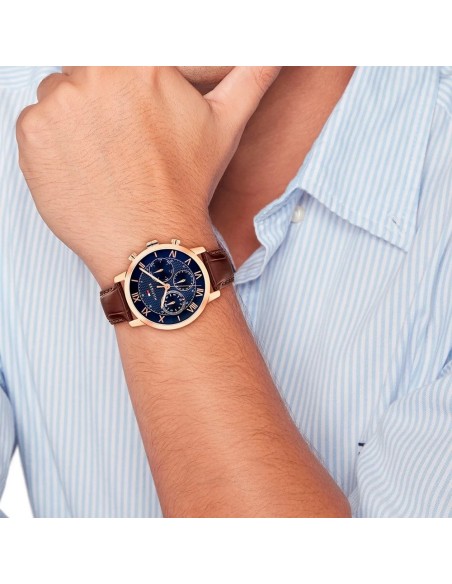 Reloj Tommy Hilfiger TH‑OXFORD 1710727 – 42 mm rose gold cuero marrón