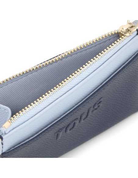 Monedero‑tarjetero Audree Saffiano azul marino | TOUS