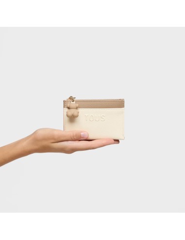 Monedero‑tarjetero Audree Saffiano beige y arena | TOUS