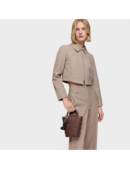 Mini bolso marrón Back to basics | TOUS